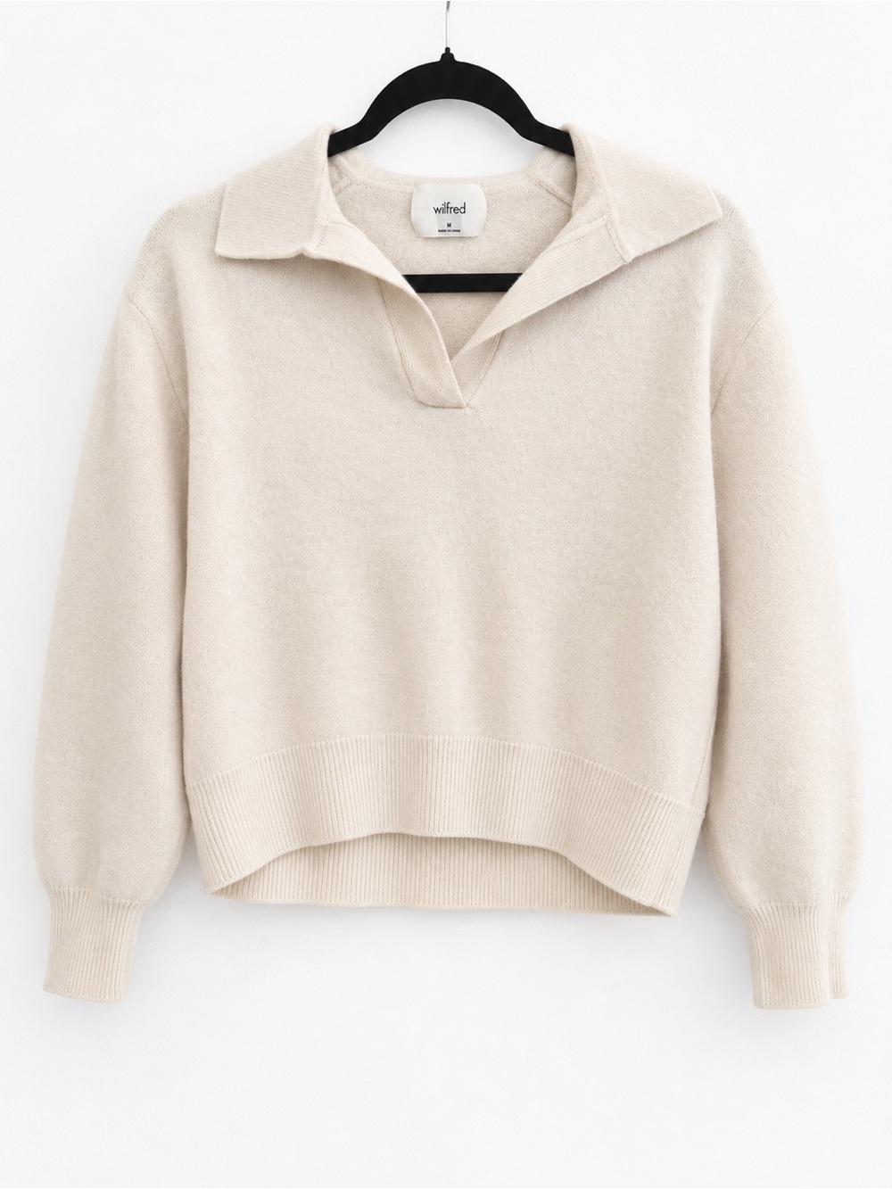 Wilfred Cream Collared Knit Sweater – Size M